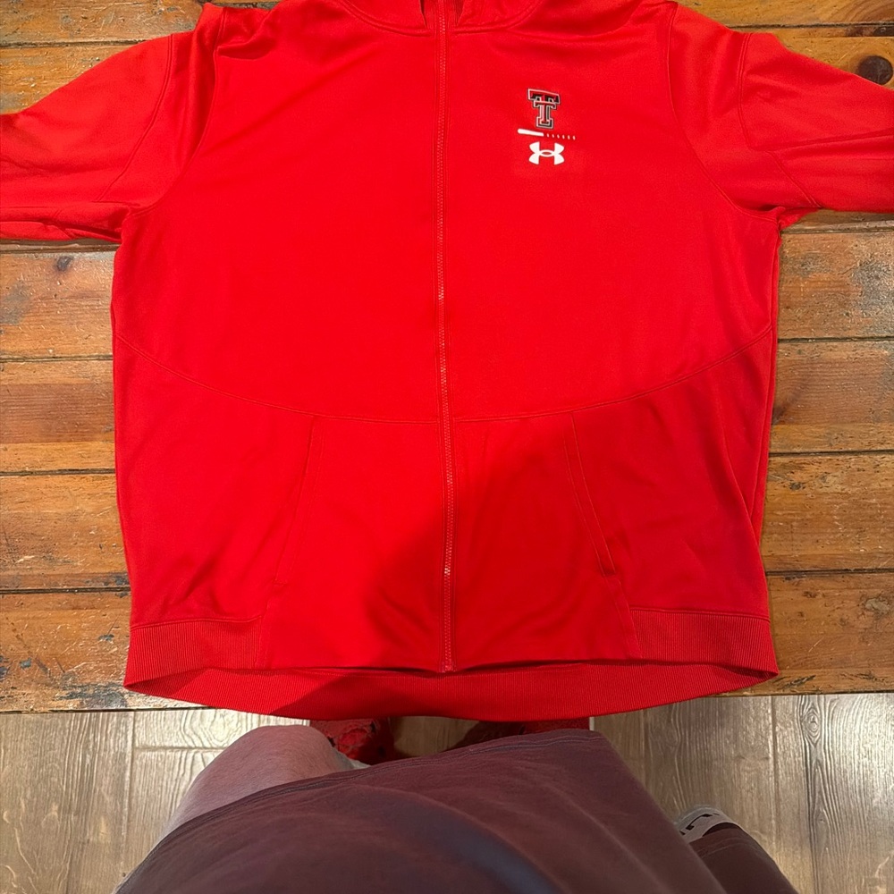 Under Armour Red Zip-Up Performance Jacket with Texas Tech Logo